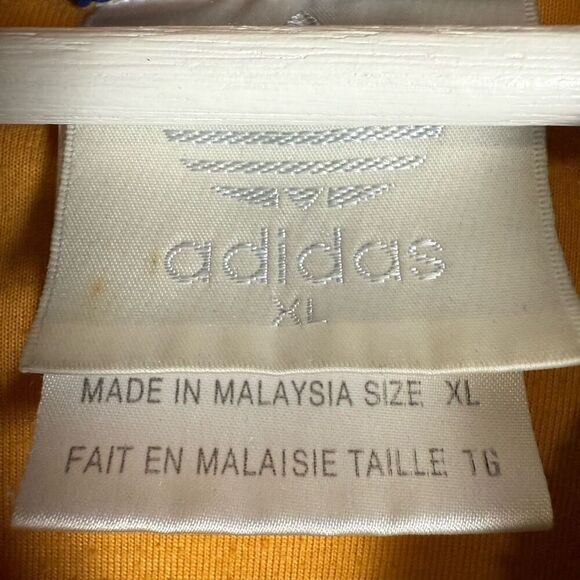 Adidas Mens Size XL Full Zip Front Hooded Jacket Blue Gold Quilted Lining - Picture 3 of 10